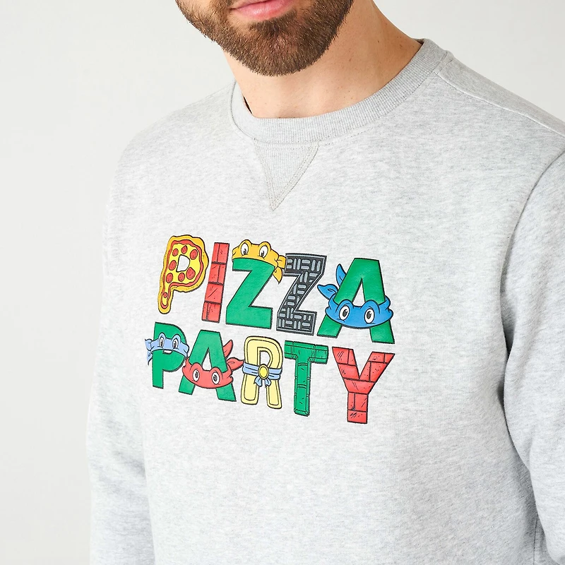 Novelty Mens Crew Neck Long Sleeve Regular Fit Teenage Mutant Ninja Turtles Graphic T-Shirt