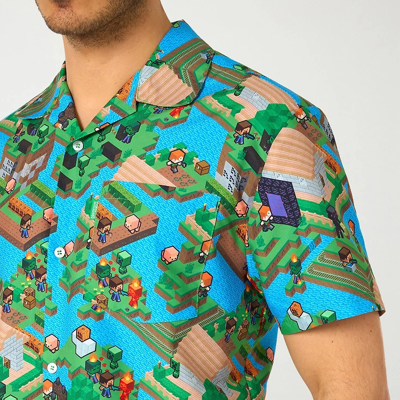 Novelty Mens Short Sleeve Regular Fit Minecraft Graphic T-Shirt