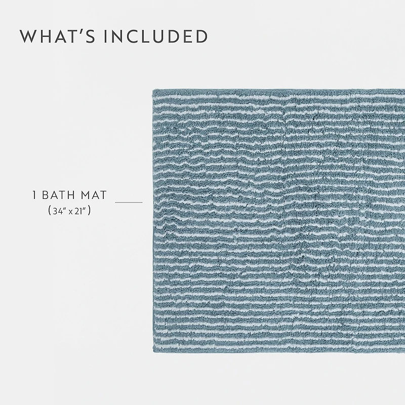 Casual Comfort Pinstripe Cotton Bath Mat