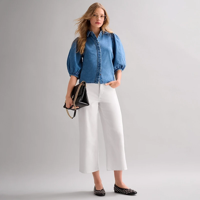 RM Rebecca Minkoff Womens Mid Rise Wide Leg Jean