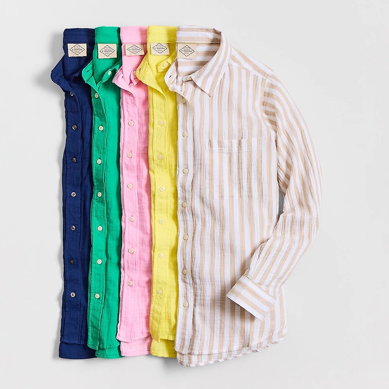 St. John's Bay Womens Long Sleeve Relaxed Fit Button-Down Shirt