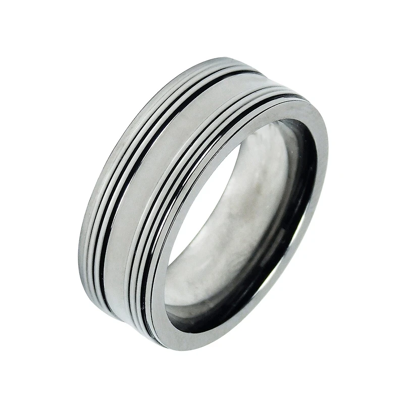 Mens 8mm Titanium Wedding Band