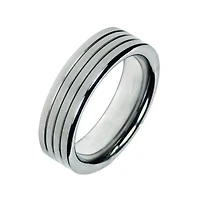 Mens 7mm Groove Cobalt Wedding Band