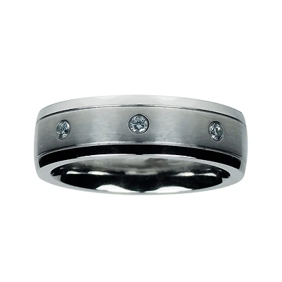 Mens 1/10 CT.T.W. Natural Diamond Cobalt Wedding Band