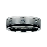Mens 1/10 CT.T.W. Natural Diamond Cobalt Wedding Band