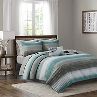 Madison Park Essentials Barret Quilt Set with Cotton Bed Sheets