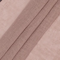 Fieldcrest Luxury Linen Border Stripe Rod Pocket Back Tab Sheer Single Curtain Panel