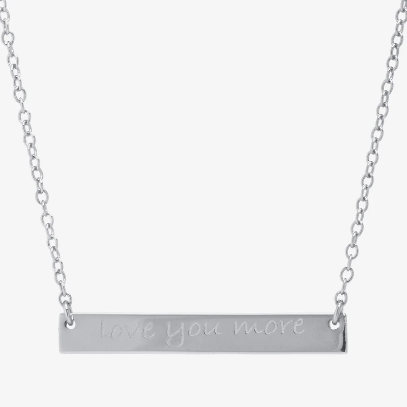 Silver Treasures Womens Sterling Silver Bar 16 Inch Pendant Necklace