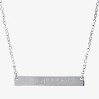 Silver Treasures Womens Sterling Silver Bar 16 Inch Pendant Necklace