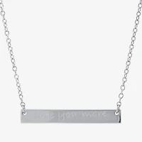 Silver Treasures Womens Sterling Silver Bar 16 Inch Pendant Necklace