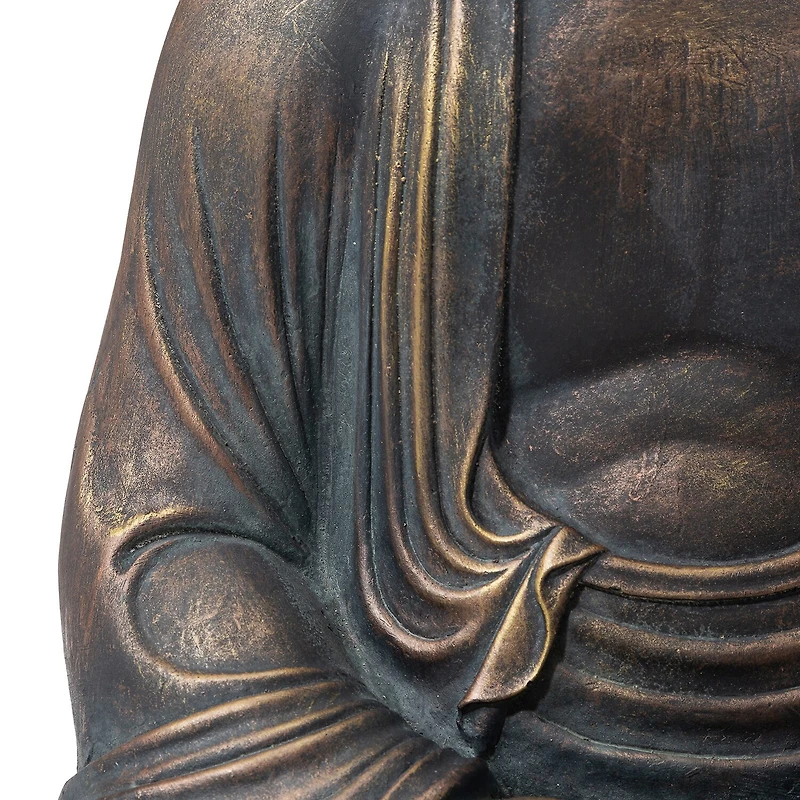 Glitzhome 22.75" Mgo Meditating Buddha Figurine