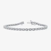 Womens 2 CT. T.W. Natural White Diamond 10K Gold 7.5 Inch Tennis Bracelet