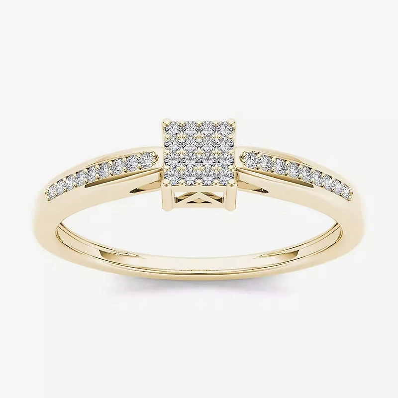 1/10 CT.T.W. Natural Diamond 10K Yellow Gold Engagement Ring