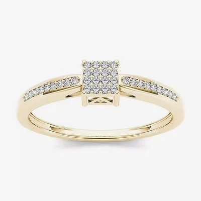 1/10 CT.T.W. Natural Diamond 10K Yellow Gold Engagement Ring