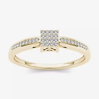 1/10 CT.T.W. Natural Diamond 10K Yellow Gold Engagement Ring