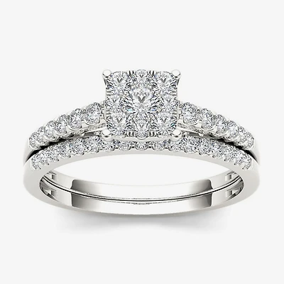 1/2 CT.T.W. Natural Diamond 10K White Gold Engagement Ring