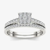 1/2 CT.T.W. Natural Diamond 10K White Gold Engagement Ring