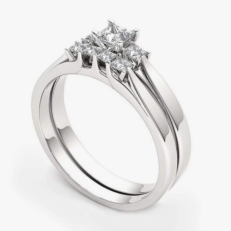 1/2 CT.T.W. Natural Diamond 14K Yellow Gold Bridal Ring Set
