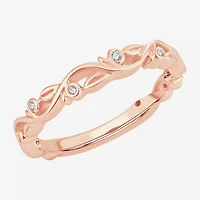 Womens Diamond Accent Natural White 10K Gold Wedding Band