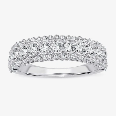 Womens 1 CT. T.W. Natural White Diamond 10K Gold Anniversary Wedding Band