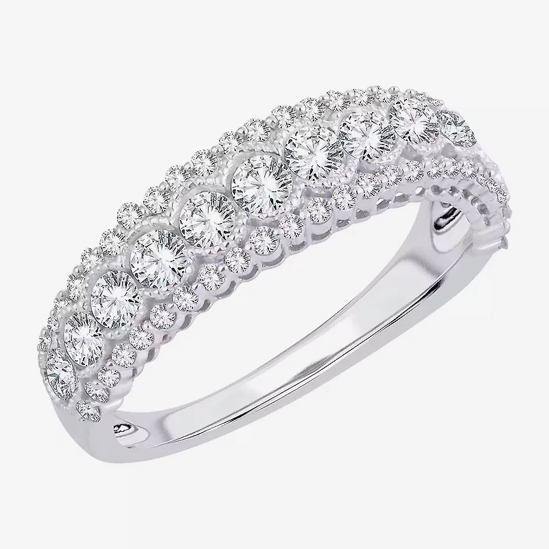 Womens 1 CT. T.W. Natural White Diamond 10K Gold Anniversary Wedding Band