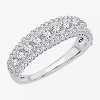 Womens 1 CT. T.W. Natural White Diamond 10K Gold Anniversary Wedding Band