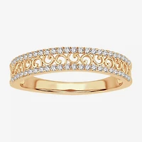 Womens 1/5 CT. Natural White Diamond 10K Gold Anniversary Wedding Band