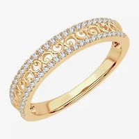 Womens 1/5 CT. Natural White Diamond 10K Gold Anniversary Wedding Band