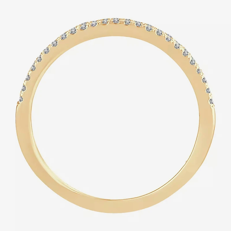 Womens 1/5 CT. Natural White Diamond 10K Gold Anniversary Wedding Band