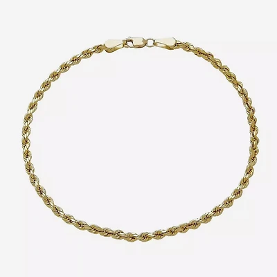 14K Yellow Gold 3mm Rope Chain Bracelet