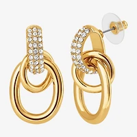 JS Jessica Simpson Gold Tone Womens Glass Drop Earrings