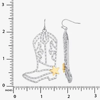 JS Jessica Simpson Gold Tone Boot Womens Drop Earrings