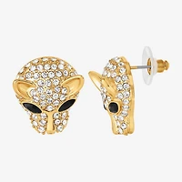 JS Jessica Simpson Gold Tone Leopard Womens Multi Color Glass Drop Earrings