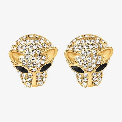JS Jessica Simpson Gold Tone Leopard Womens Multi Color Glass Drop Earrings