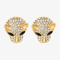 JS Jessica Simpson Gold Tone Leopard Womens Multi Color Glass Drop Earrings