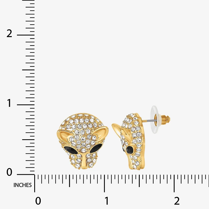 JS Jessica Simpson Gold Tone Leopard Womens Multi Color Glass Drop Earrings