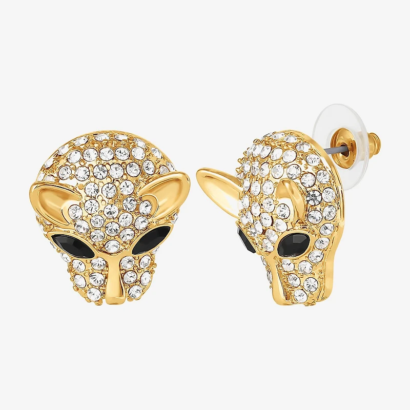 JS Jessica Simpson Gold Tone Leopard Womens Multi Color Glass Drop Earrings