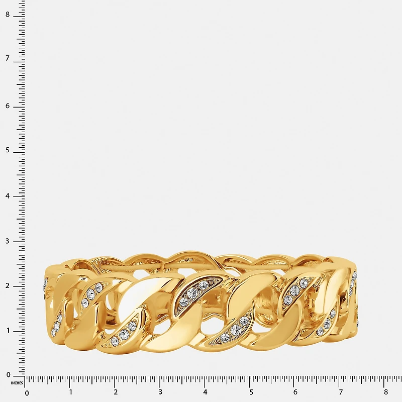 JS Jessica Simpson Gold Tone Womens Glass Stretch Bracelet