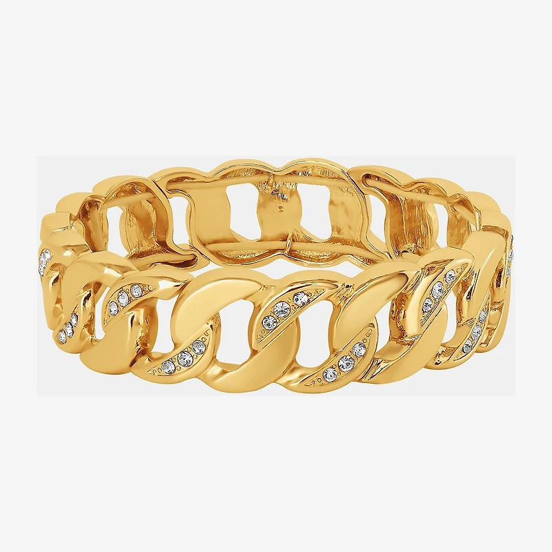 JS Jessica Simpson Gold Tone Womens Glass Stretch Bracelet