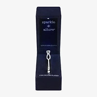Sparkle Allure Womens Cubic Zirconia Pure Silver Over Brass Bow Bangle Bracelet