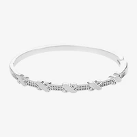 Sparkle Allure Womens Cubic Zirconia Pure Silver Over Brass Bangle Bracelet