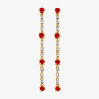 Womens Diamond Accent Gemstone 10K Gold Drop Earrings
