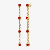 Womens Diamond Accent Gemstone 10K Gold Drop Earrings