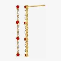 Womens Diamond Accent Gemstone 10K Gold Drop Earrings