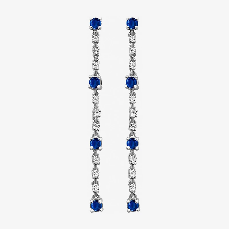 Womens Diamond Accent Gemstone 10K Gold Drop Earrings