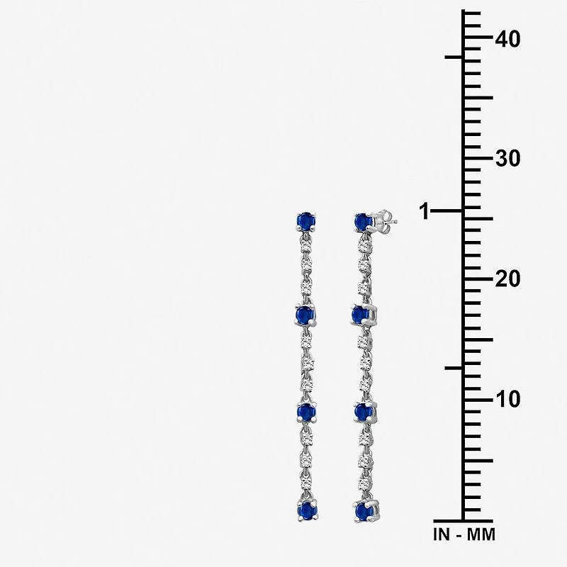 Womens Diamond Accent Gemstone 10K Gold Drop Earrings