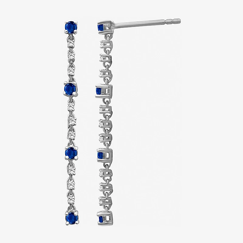 Womens Diamond Accent Gemstone 10K Gold Drop Earrings