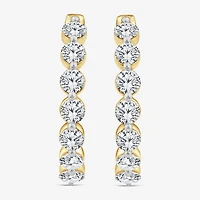 (F,Si2)\T\T Womens 2 CT. T.W. Lab Grown White Diamond 10K Gold 17.2mm Hoop Earrings