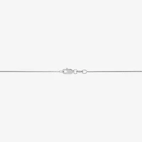 Womens White Cubic Zirconia Sterling Silver Cross Heart 18 Inch Pendant Necklace