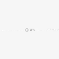 Womens Purple Crystal Sterling Silver Butterfly 18 Inch Pendant Necklace